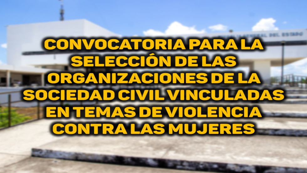 CONVOCATORIA PARA LA SELECCIÓN DE LAS ORGANIZACIONES DE LA SOCIEDAD CIVIL VINCULADAS EN TEMAS DE VIOLENCIA CONTRA LAS MUJERES