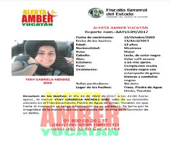 ALERTA AMBER YUCAT&Aacute;N